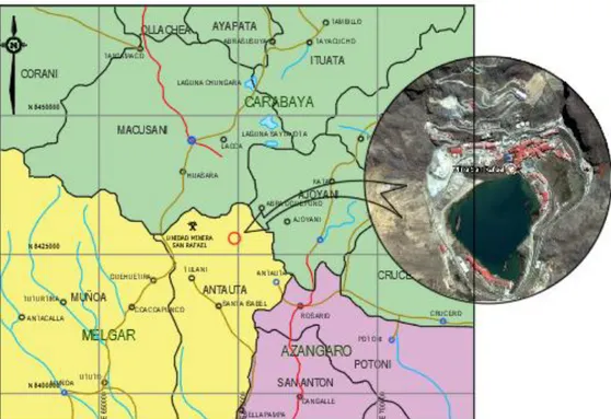 Figura 4.1: Ubicación del proyecto de investigación unidad minera San Rafael 