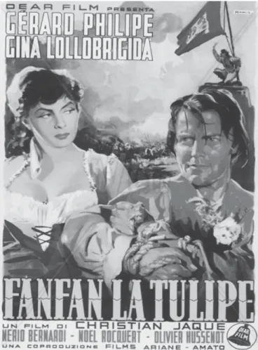 Fig. 6. Fanfan la Tulipe, soggetto fotobusta italiana, cm 70x35.