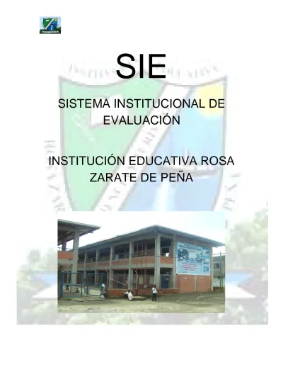 SIE SISTEMA INSTITUCIONAL DE EVALUACIÓN INSTITUCIÓN EDUCATIVA ROSA ...