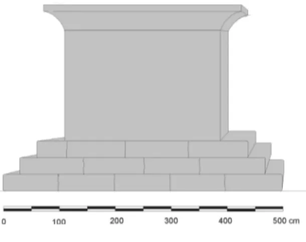 FIG. 1- Propuesta de restitución del monumento  funerario de Giribaile (Jaén), según Gutiérrez e 