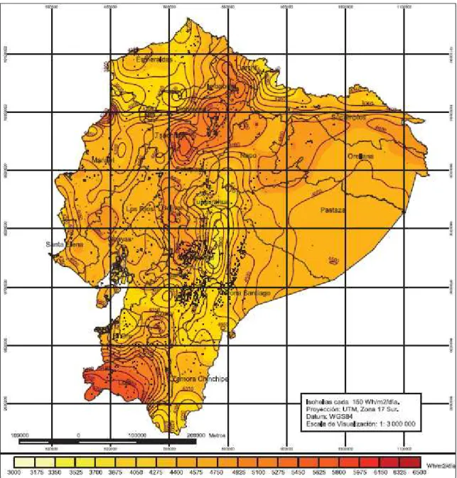 Gráfico 1-3: Mapa de Insolación Global Promedio Anual 