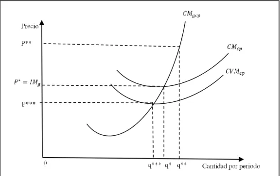 Figura 2. Curva de Oferta de Corto Plazo para una Empresa Precio aceptante  Fuente: Nicholson (2005)
