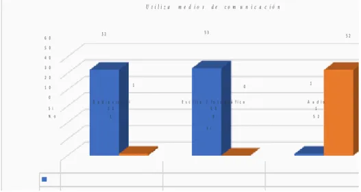 Figura 13. Utiliza medios de comunicación.