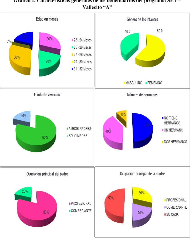 Gráfico 1. Características generales de los beneficiarios del programa SET –  Vallecito “A” 