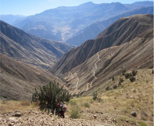 Figura  5:  Geomorfología  de  la  zona  se  observa  pendientes  fuertes,  valles  profundos,  muy poca presencia de cuaternario aluvial y coluvial o formación de terrazas