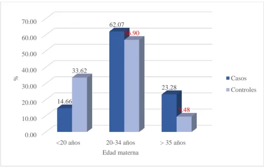 Gráfico 2: Distribución de gestantes según edad materna atendidas el HRMNB   periodo enero - diciembre 2017 