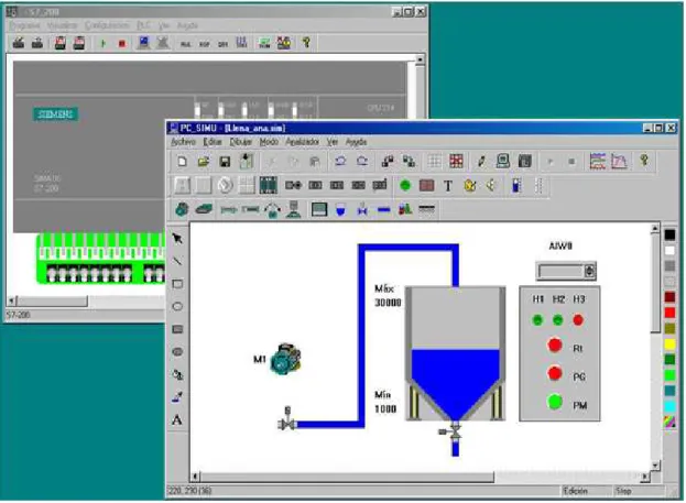 Fig. 1.30 Ventana de simulación en PC-SIMU. 