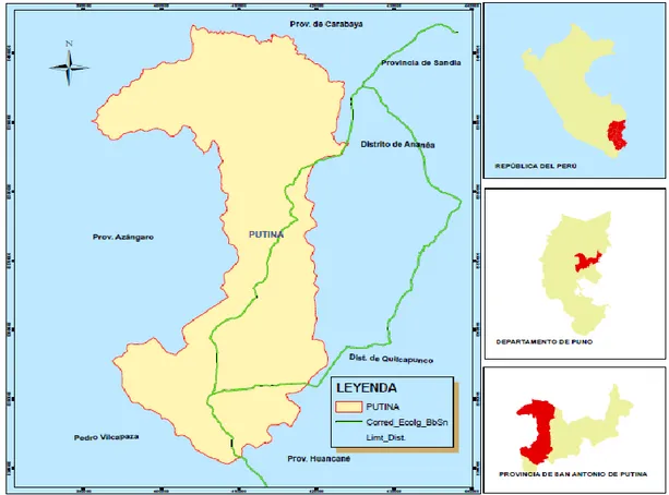 Figura 1. Mapa de macro-localización del área de investigación del proyecto. 