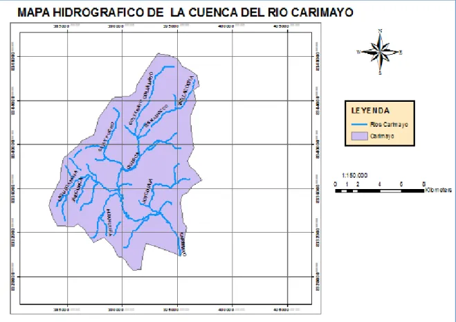 Figura 2: Mapa Hidrográfico de la Cuenca del rio Carimayo