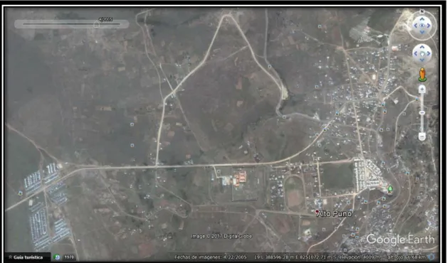 FOTO 01. Fotografía satelital de centro poblado de Alto Puno del año 2005 