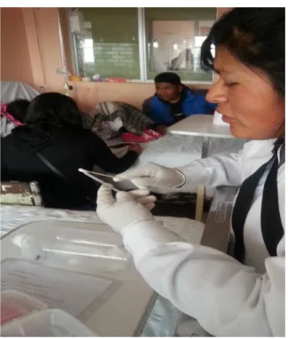 Figura 9. El hisopado del termómetro, realizado en el laboratorio del Hospital Carlos  Monge Medrano de Juliaca, de marzo a setiembre del 2016                                      