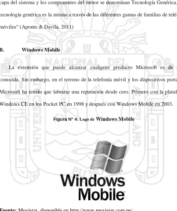 Figura N° 4: Logo de  Windows Mobile 