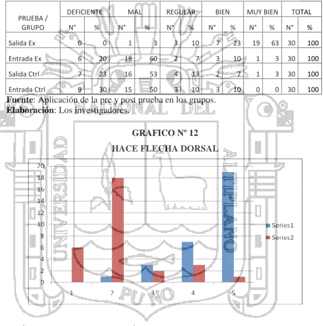 CUADRO Nº 14  HACE FLECHA DORSAL 