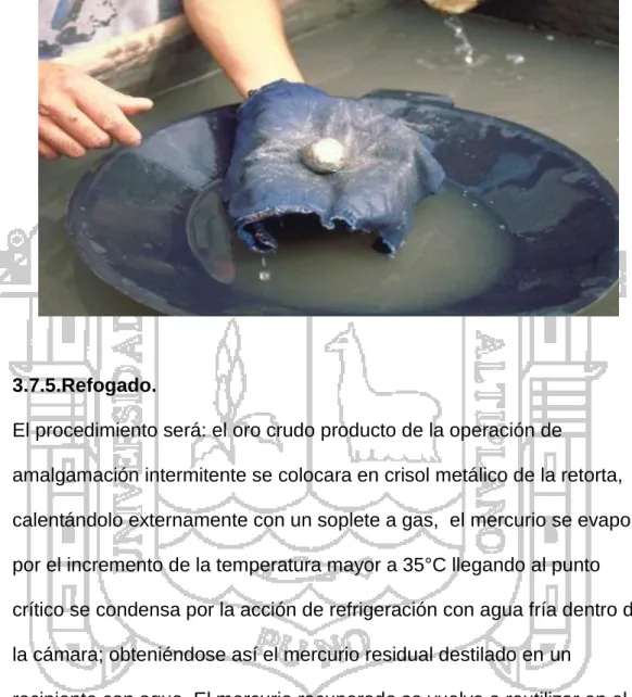 FOTO N° 3.1  AMALGAMACIÓN  