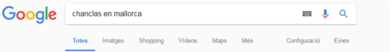Figura 4.2: Resultado de la búsqueda chanclas en mallorca en Google.