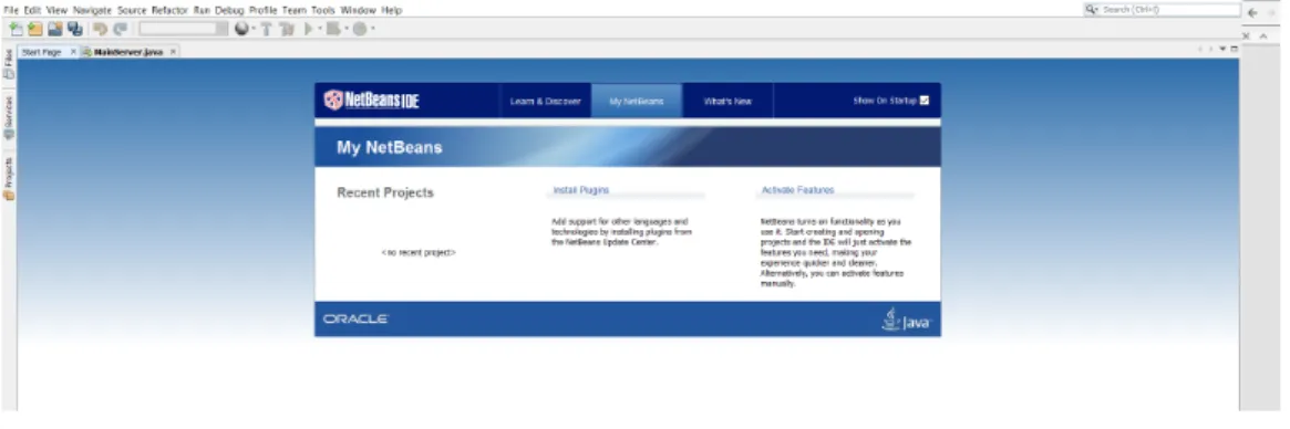 Figura 2.4: Pantalla principal de NetBeans