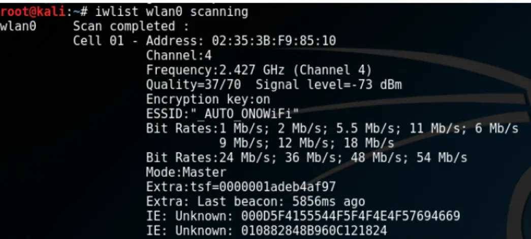 Figura 3.7: Comanda iwlist