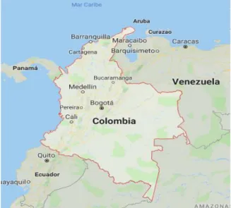 Ilustración 1: Mapa de Colombia  Fuente: Google Maps. 