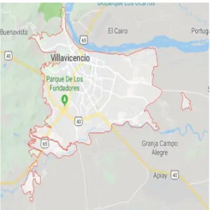 Ilustración 3: Municipio de Villavicencio  Fuente: Google Maps. 