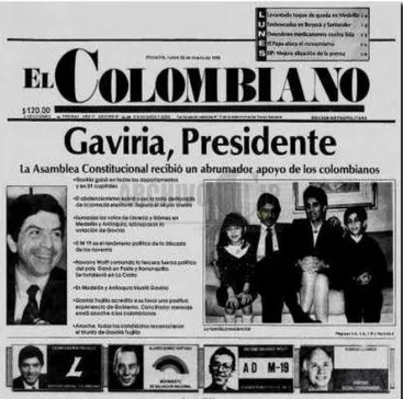 Ilustración 4 portada de diario El Colombiano 1990 