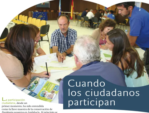 Foto superior: Jornadas de participación ciudadana organizadas por LIFE+ Posidonia Andalucía en Garrucha (Almería)