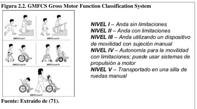 Figura 2.2. GMFCS Gross Motor Function Classification System 