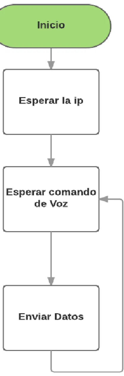 Figura 12: Envío de datos por comando de voz. Fuente: Propia 