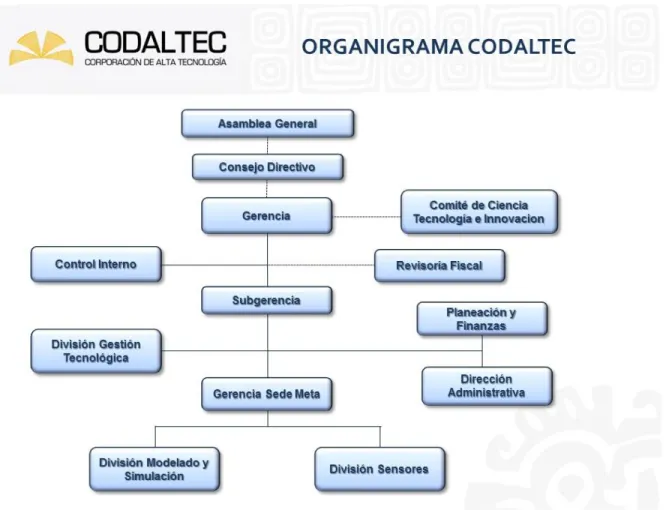 Ilustración 2: Organigrama de Codaltec Adaptado de (CODALTEC,2018)