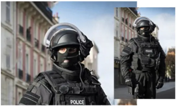 Figura 9: Militar com uniforme e uso da máscara negra “bataclava”. 
