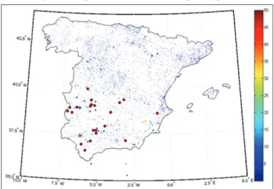 Figure 2: Map of solar installations in Spain by power