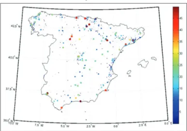 Figure 5: Map of combined heat and power installations in Spain by  power