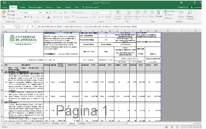 Tabla 1ACTAS DE COBRO REALIZADAS 