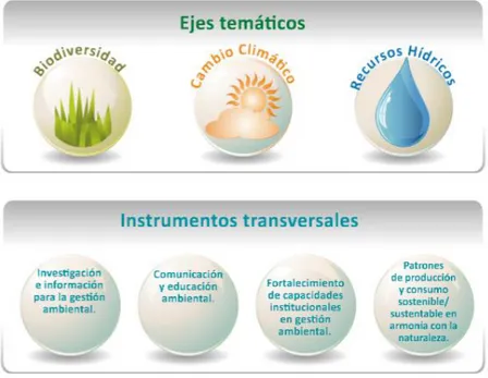 Figura 1. Ejes temáticos Agencia Ambiental Andina 2012-2017 