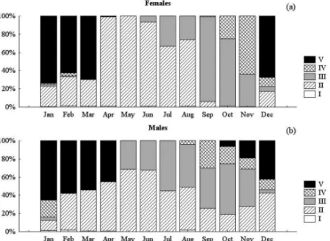 Fig.  4.  –  Frequency  distribution  of  oocyte  size  (in  mm)  in  pre- pre-spawning ovaries of black scabbardfish (Pre-vit