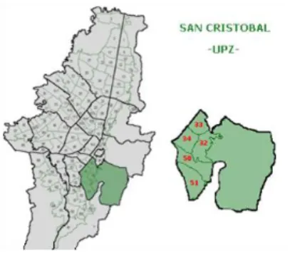 Figura 1. Mapa con UPZ (51) (52). 