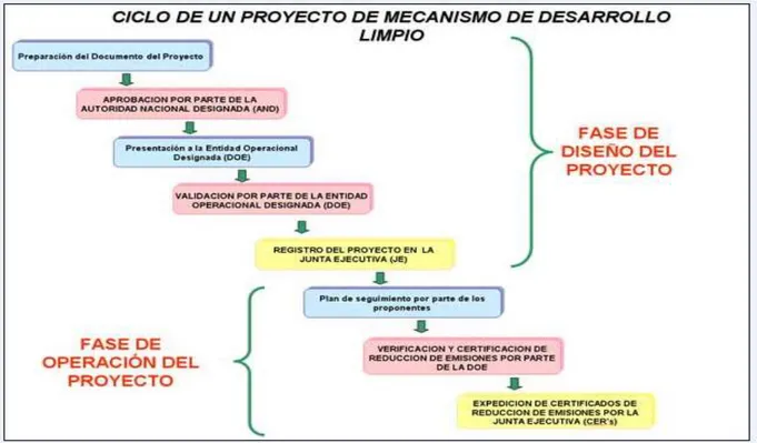 Figura 5. Ciclo de un proyecto de mecanismo de desarrollo limpio