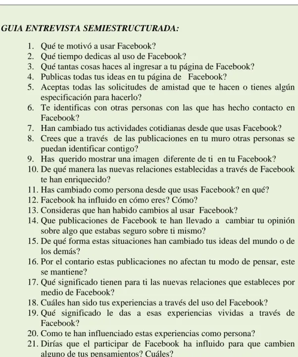 Tabla 5 formato entrevista semi-estructurada 