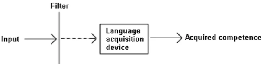 Figura 3 Funcionamiento del filtro afectivo (Krashen, 1982)