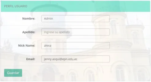 Figura 2.31 Formulario perfil de usuario 