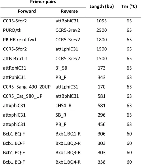 Table  1|  Primer  pairs  used  to  verify  each  step  of  the  synthesis  of  the  CCR5  docking  platform