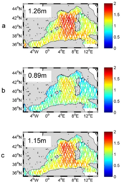 Figure 2.9. (a) SWH observed by satellite altimetry averaged over the period 1992- 1992-2008