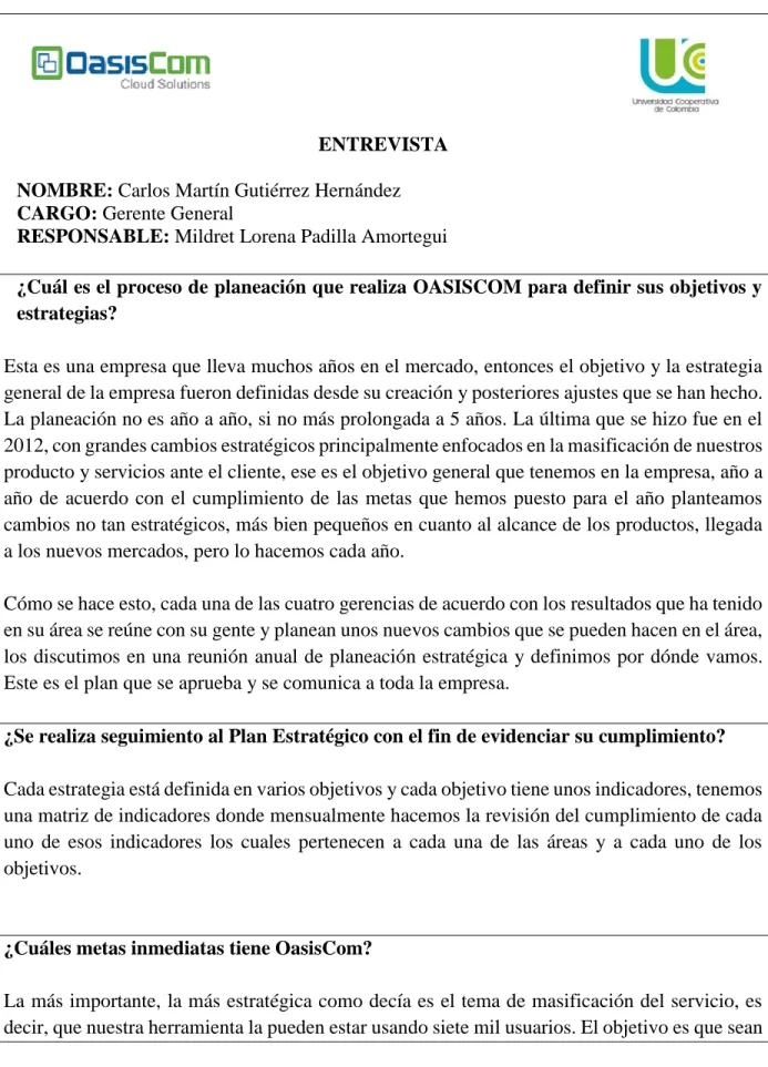 Tabla 1 Entrevista 