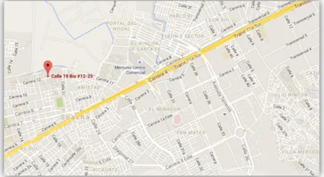 Figura 2.  Sede Cundinamarca.  Nota:Vista satelital - Fuente: Google Maps (Bogotá, 2016)