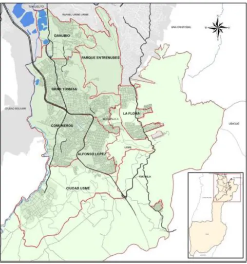 Figura 1. Mapa geográfico de la localidad de Usme 