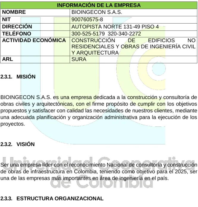 Tabla 2 Información de Bioingecon, Elaborado por la autora 