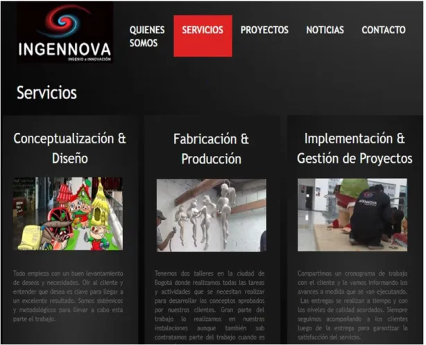 Figura 3. Ingennova webside.  