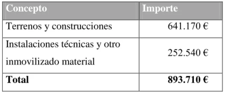 Tabla 6. Inmovilizado 