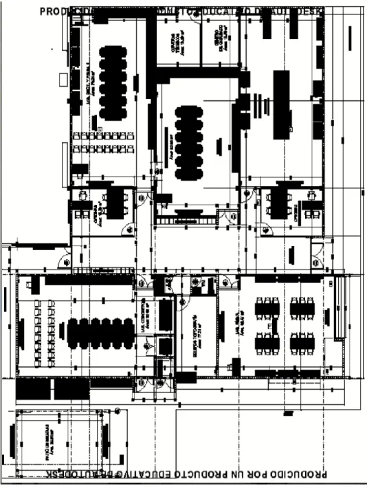 Figura XII Plano de las instalaciones del laboratorio de ingeniería civil 