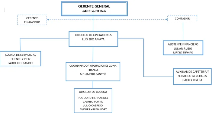 Figura 1. Estructura de la compañía. 