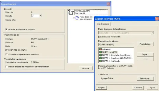 FIGURA 2.11  Ventana de configuración de la comunicación 
